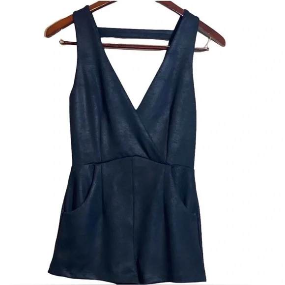 Free People Black Coated Knit Moonlight Romper - Picture 6 of 14